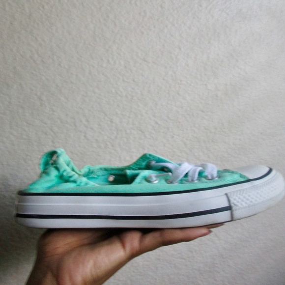 Mint Green/Teal Low Top Converse - Picture 4 of 5